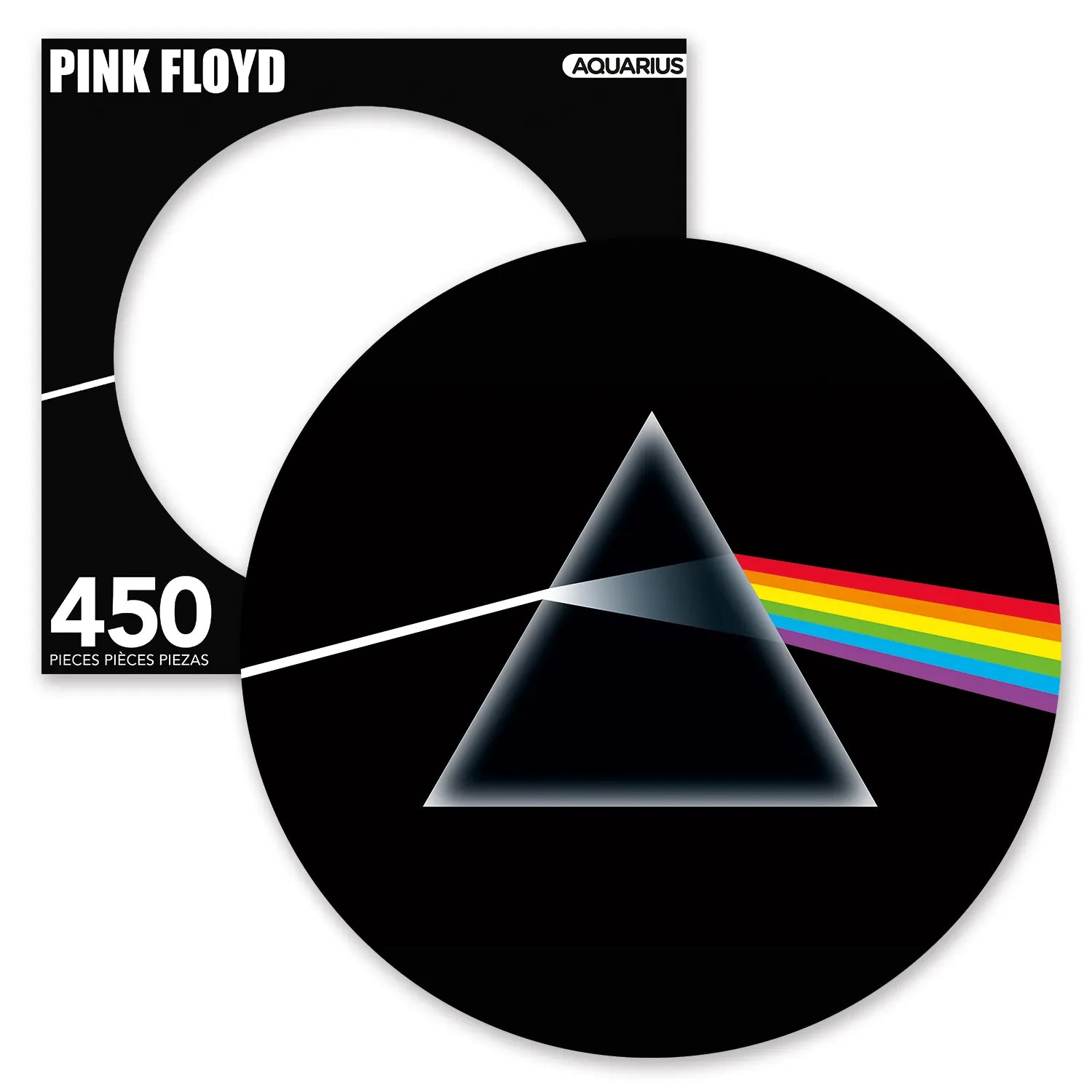 פאזל 450 עגול בעטיפת תקליט- PINK FLOYD – DARK SIDE